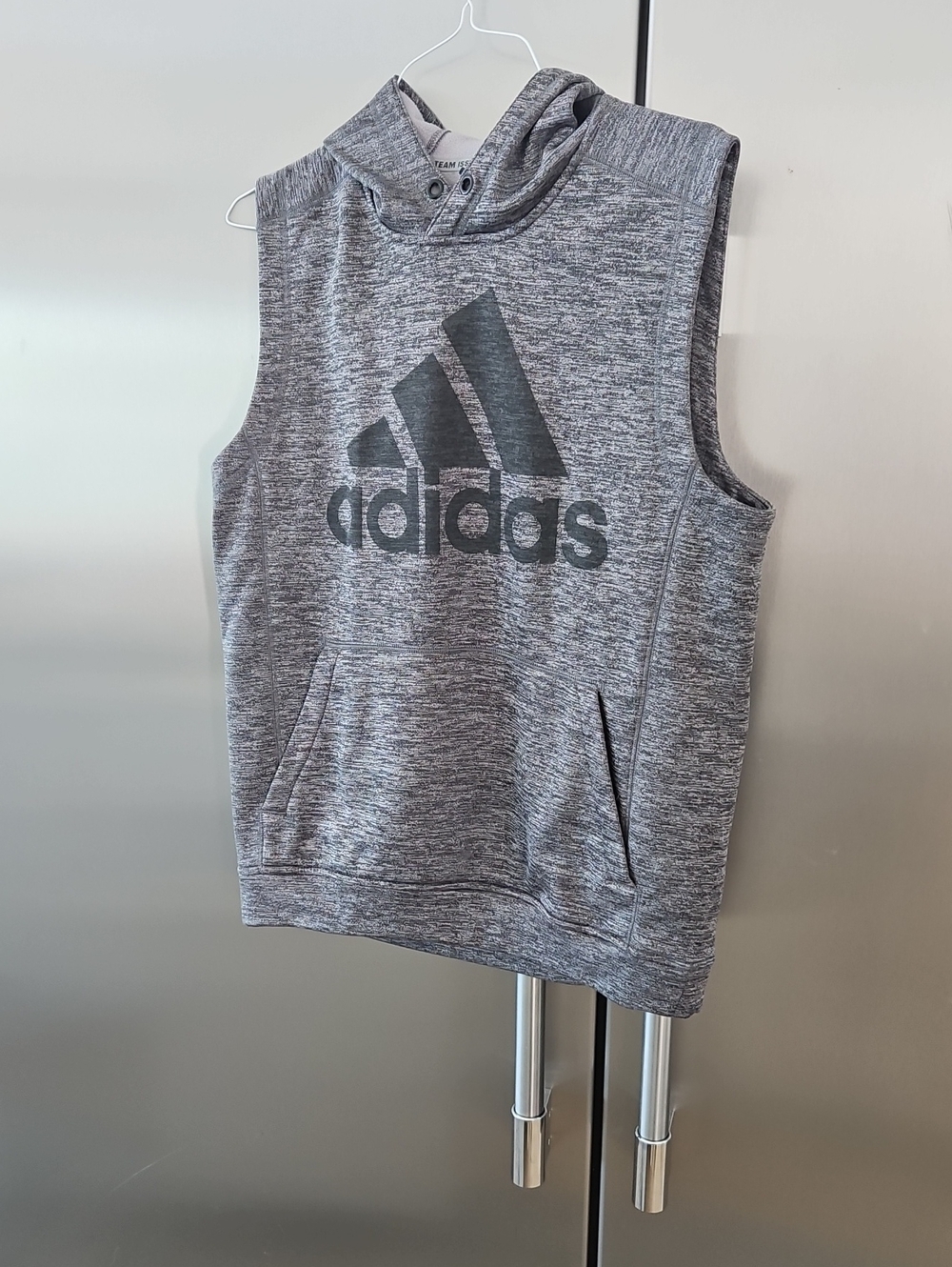 adidas Men's Gray Sleeveless Hoodie